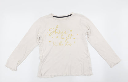 George Girls White Solid   Pyjama Top Size 11-12 Years  - Shine like the Stars