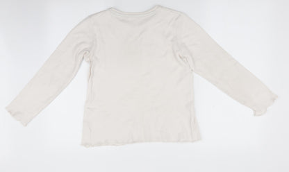 George Girls White Solid   Pyjama Top Size 11-12 Years  - Shine like the Stars