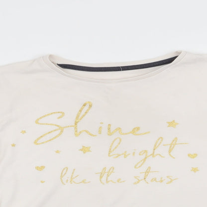 George Girls White Solid   Pyjama Top Size 11-12 Years  - Shine like the Stars
