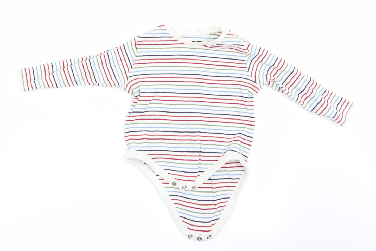 Fred and Flo Boys White Striped  Romper One-Piece Size 12-18 Months