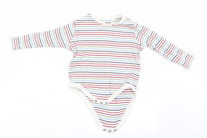 Fred and Flo Boys White Striped  Romper One-Piece Size 12-18 Months