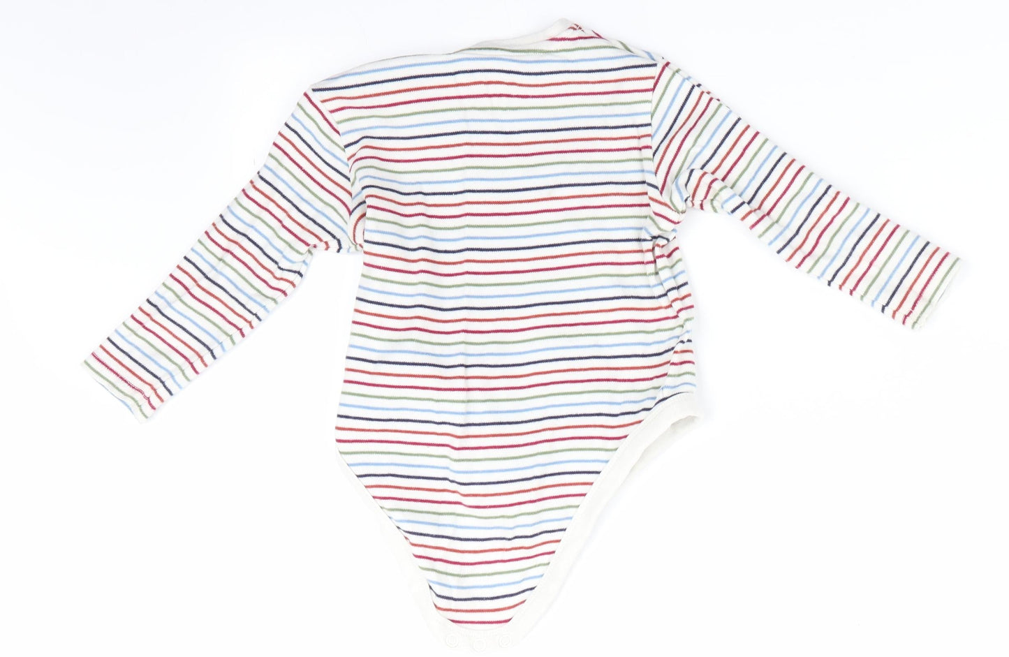 Fred and Flo Boys White Striped  Romper One-Piece Size 12-18 Months