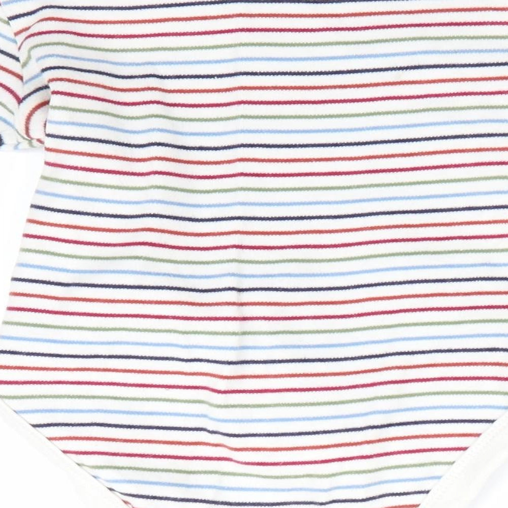 Fred and Flo Boys White Striped  Romper One-Piece Size 12-18 Months