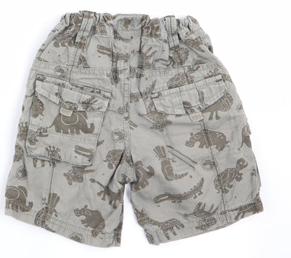 NEXT Boys Green Animal Print  Cargo Trousers Size 9-12 Months  - alagator