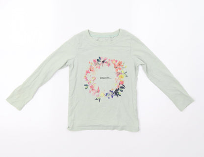NEXT Girls Green Floral  Basic Polo Size 5 Years  - Believe