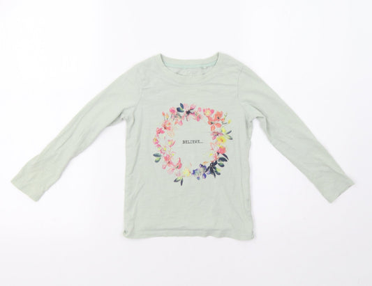 NEXT Girls Green Floral  Basic Polo Size 5 Years  - Believe
