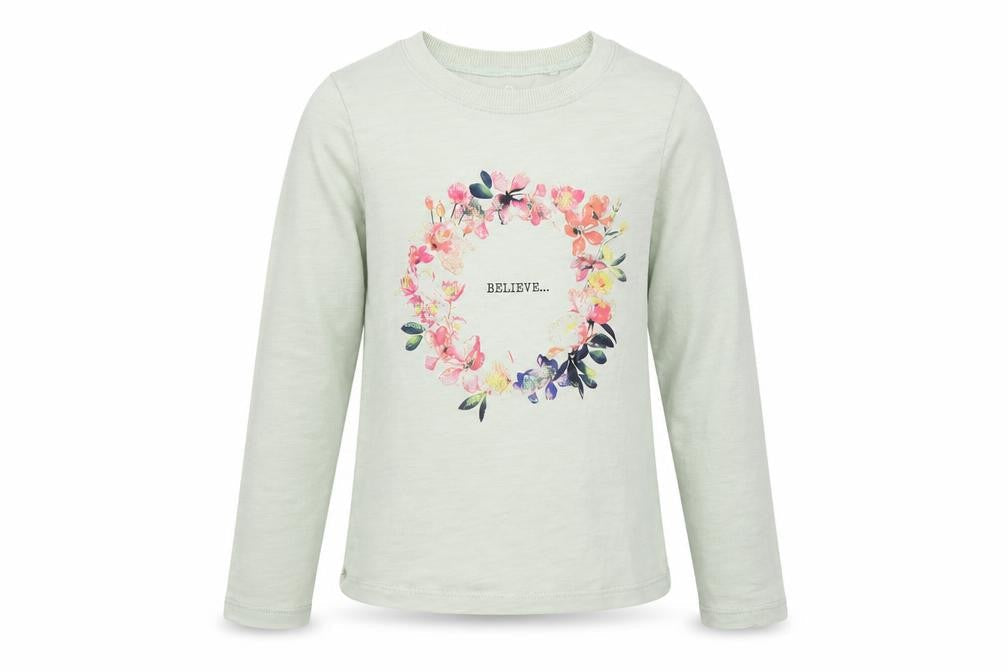 Next Girls Green Floral  Basic Polo Size 5 Years  - Believe