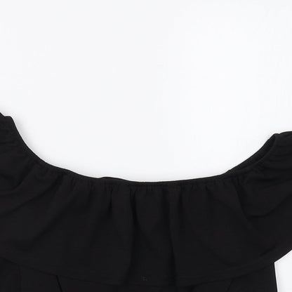 New Look Womens Black   Cropped Blouse Size 12