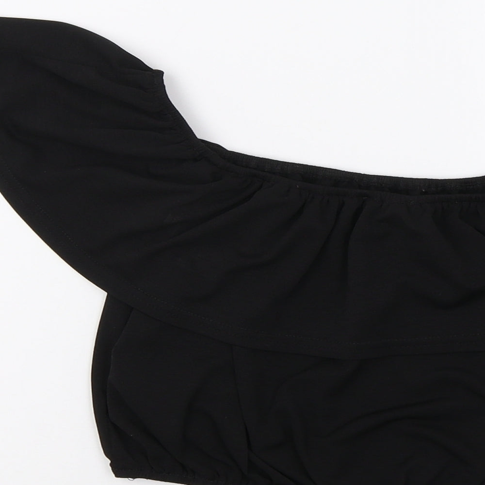 New Look Womens Black   Cropped Blouse Size 12