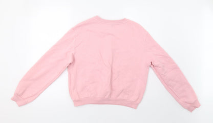 H&M Womens Pink   Pullover Sweatshirt Size M  - Rose Applique