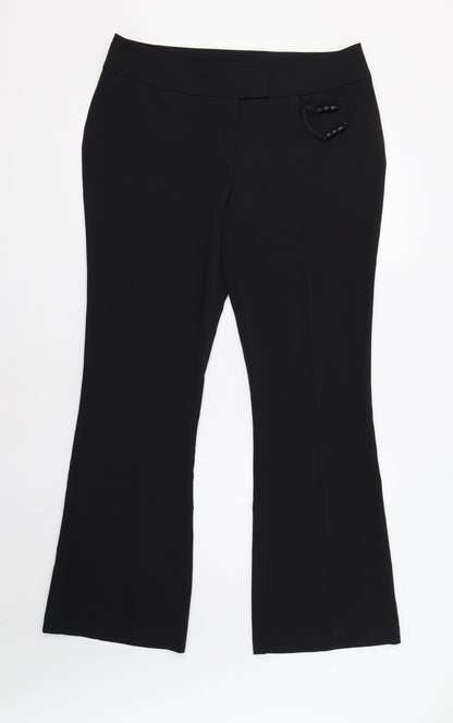 Connected Womens Black   Dress Pants Trousers Size 14 L32 in
