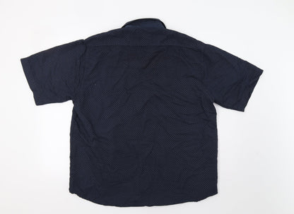 Mens UK Size L Giorgio Blue  Button-Up Short Sleeve Casual Shirt