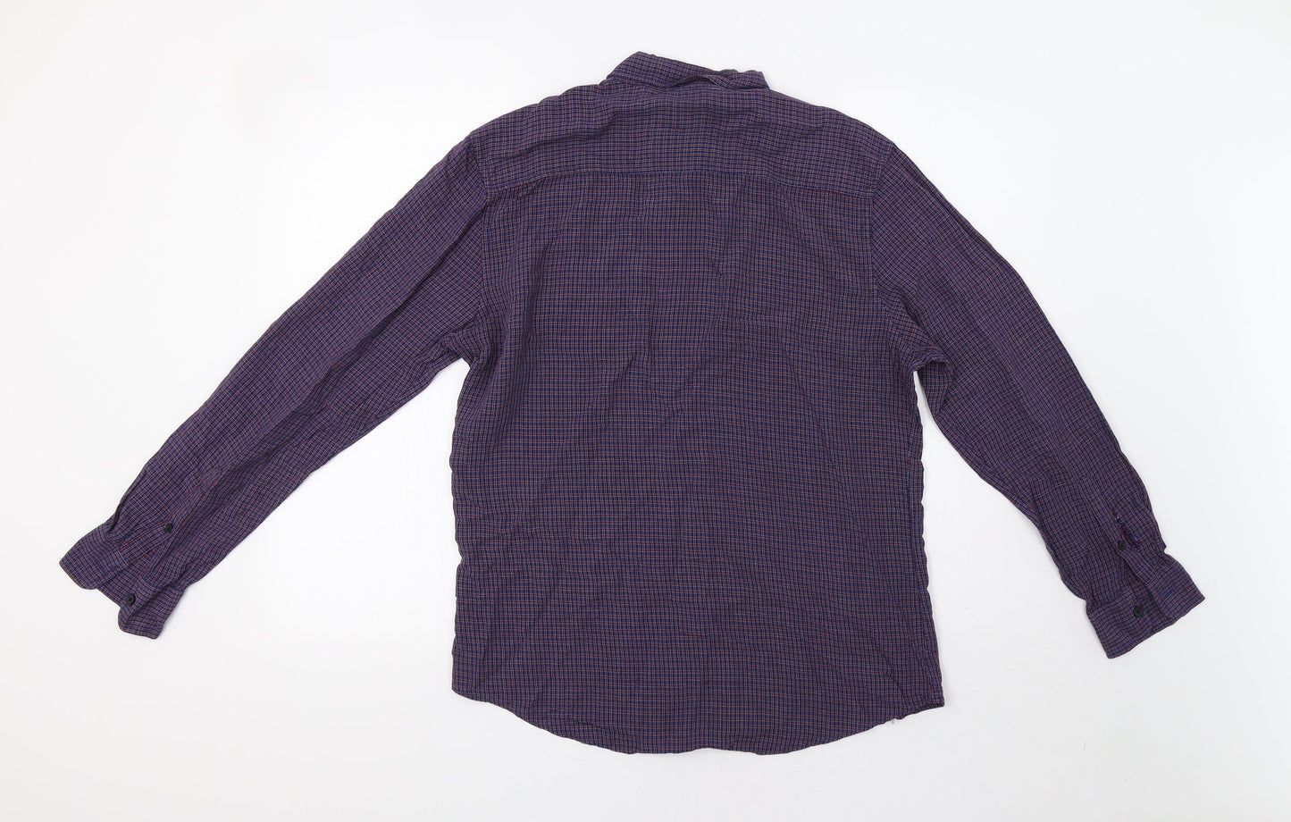 F&F Mens Blue Check   Button-Up Size M