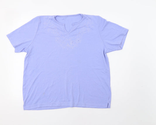 Bonmarché Womens Purple Floral  Basic Blouse Size L