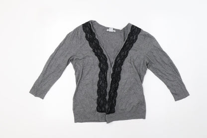 Womens UK Size M H&M Grey Cardigan Jumper