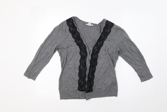 Womens UK Size M H&M Grey Cardigan Jumper