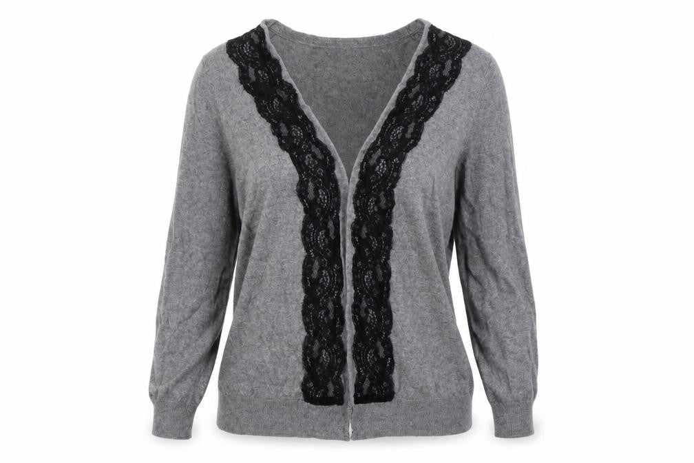 Womens UK Size M H&M Grey Cardigan Jumper