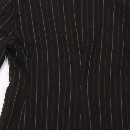 James Lakeland Womens Brown Striped  Jacket Blazer Size M