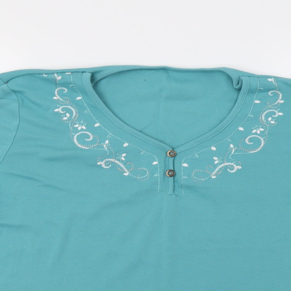 Womens UK Size L BM Green Basic Blouse
