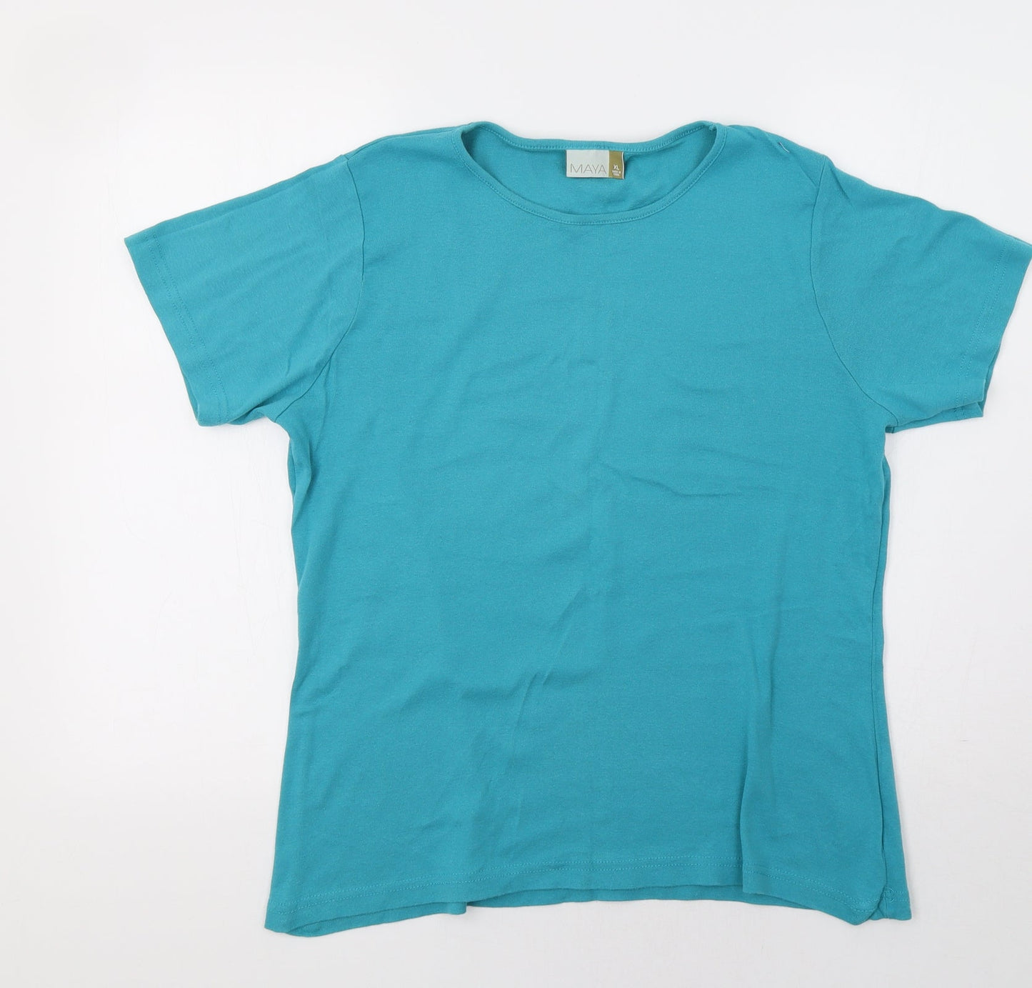 Maya Womens Green   Basic T-Shirt Size XL