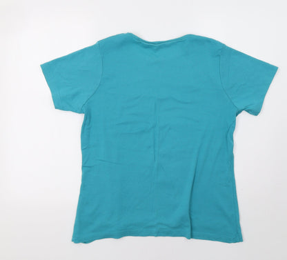 Maya Womens Green   Basic T-Shirt Size XL