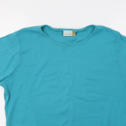 Maya Womens Green   Basic T-Shirt Size XL