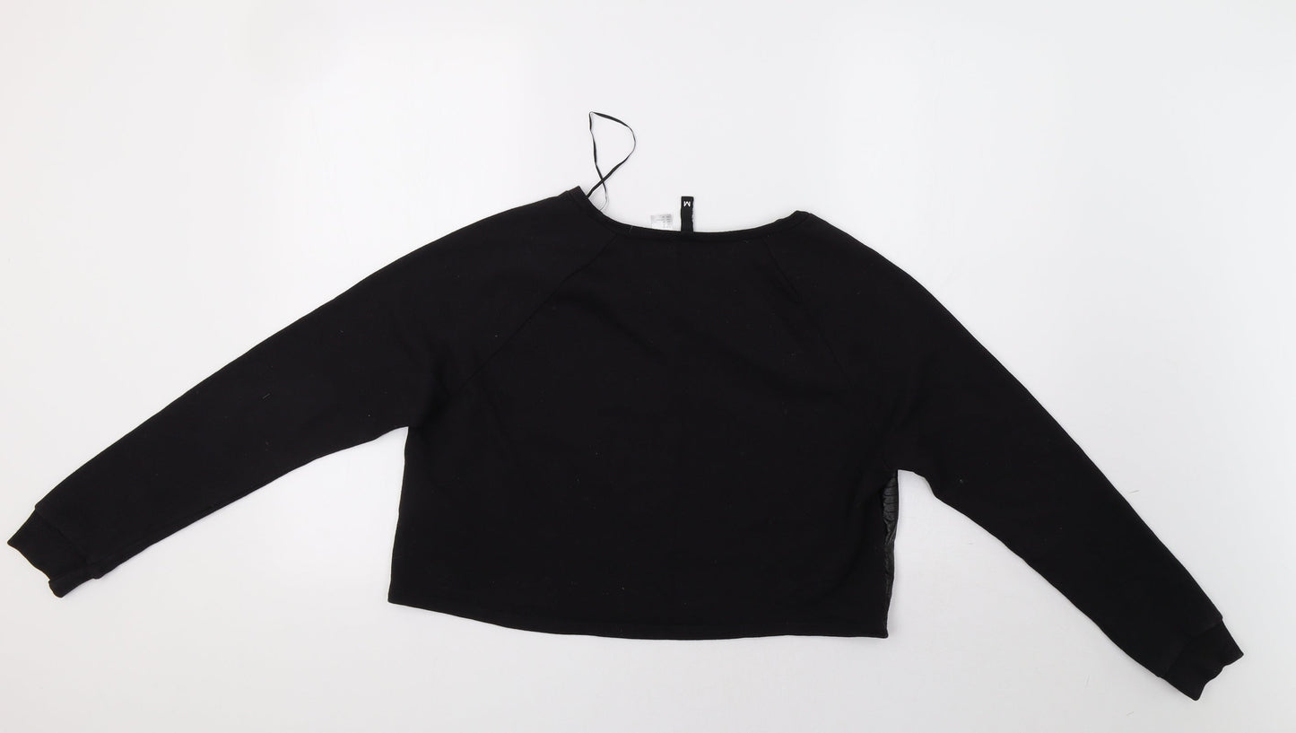 H&M Womens Black Animal Print  Pullover Hoodie Size M