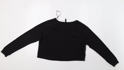 H&M Womens Black Animal Print  Pullover Hoodie Size M