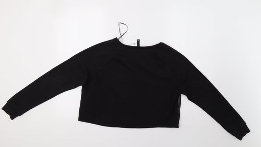 H&M Womens Black Animal Print  Pullover Hoodie Size M