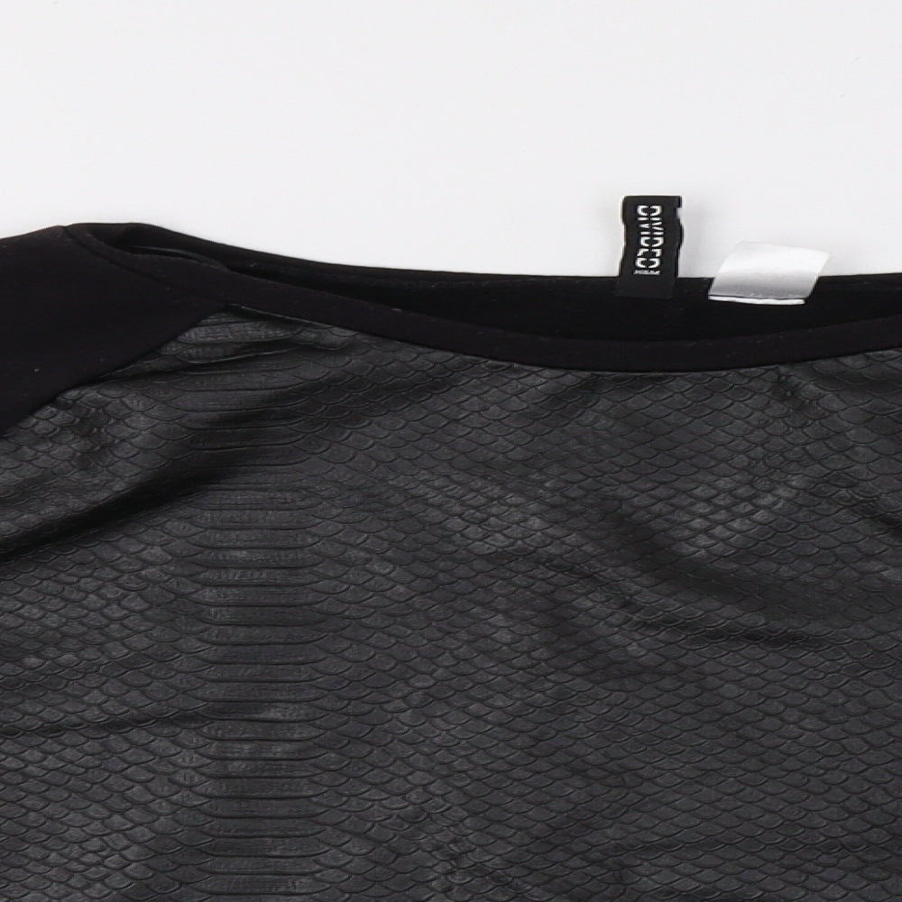 H&M Womens Black Animal Print  Pullover Hoodie Size M