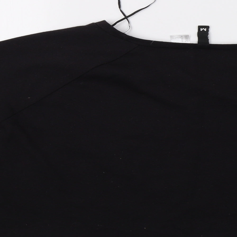 H&M Womens Black Animal Print  Pullover Hoodie Size M