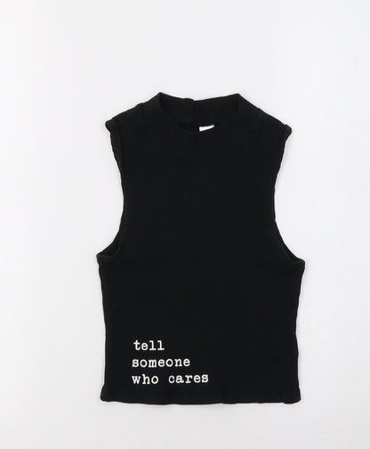 Womens UK Size S H&M Black Basic T-Shirt