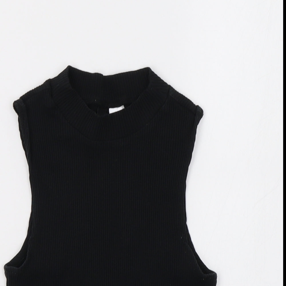 Womens UK Size S H&M Black Basic T-Shirt