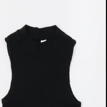 Womens UK Size S H&M Black Basic T-Shirt