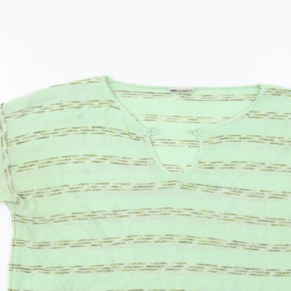 Delamare Womens Green Striped  Pullover Jumper Size 12