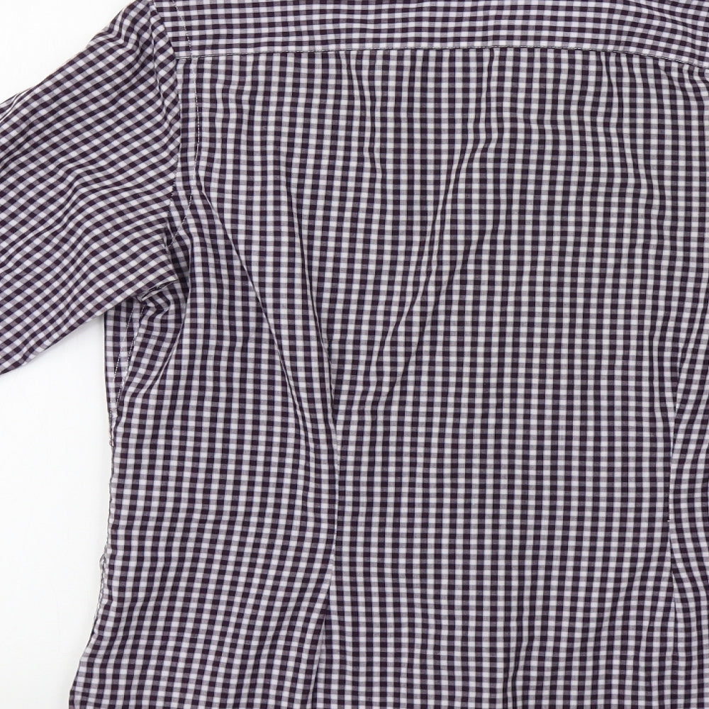 Mens UK Size 15 NEXT Blue  Button-Up Long Sleeve Casual Shirt
