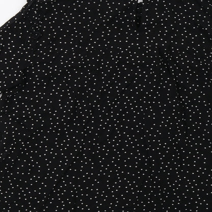 New Lok Womens Black Polka Dot  Basic Blouse Size 8
