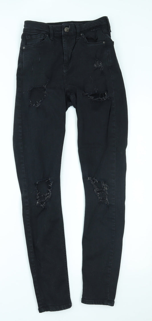 Topshop Womens Black   Skinny Jeans Size 26 in L32 in