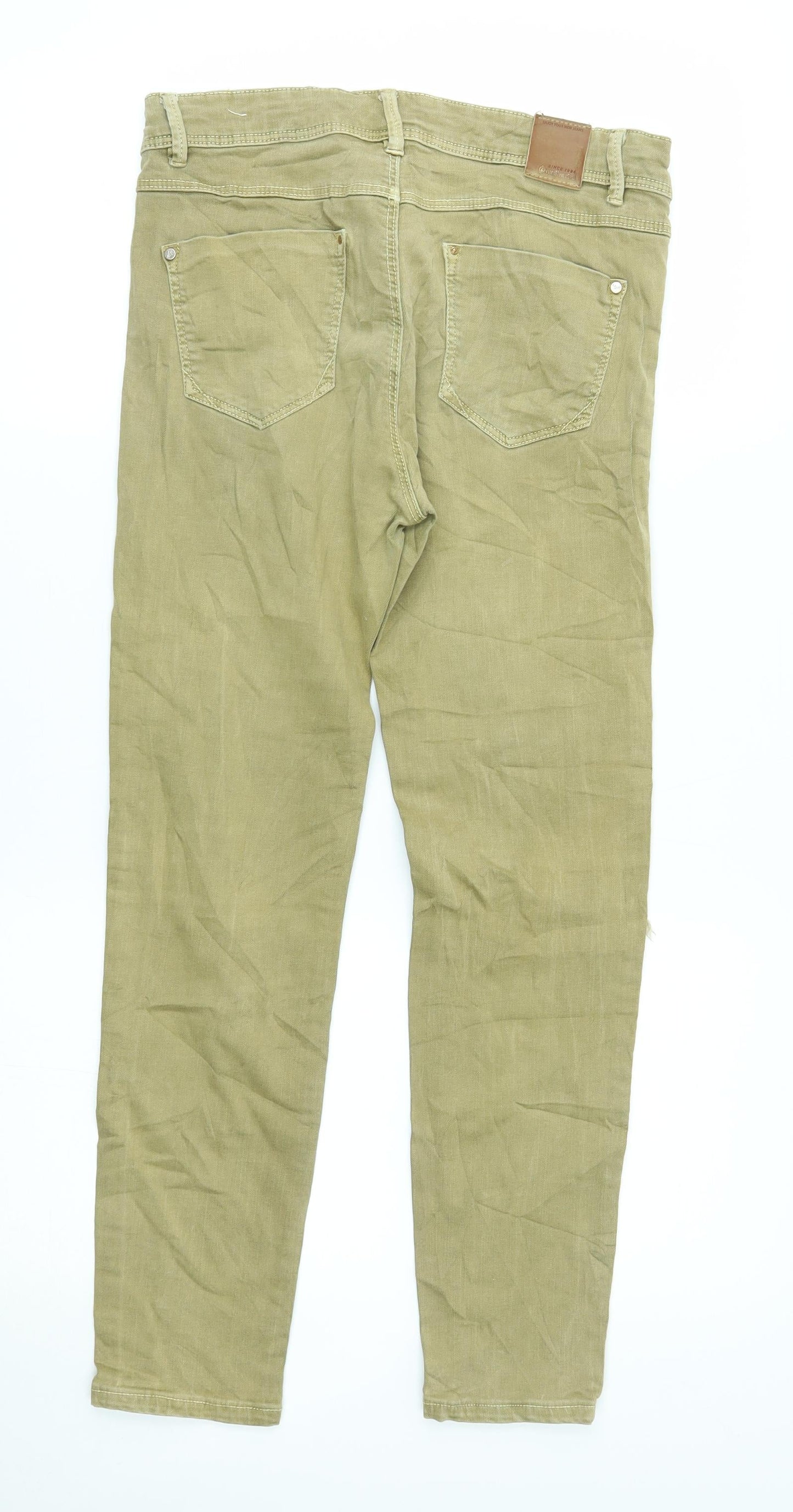 Womens UK Size 10 Stradivarius Regular Fit Straight Beige Jeans