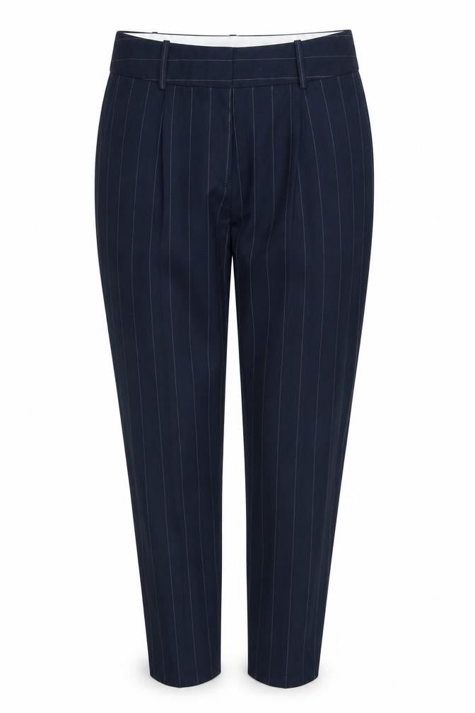 Marks & Spencer Womens Blue Striped  Trousers  Size 12 L24 in