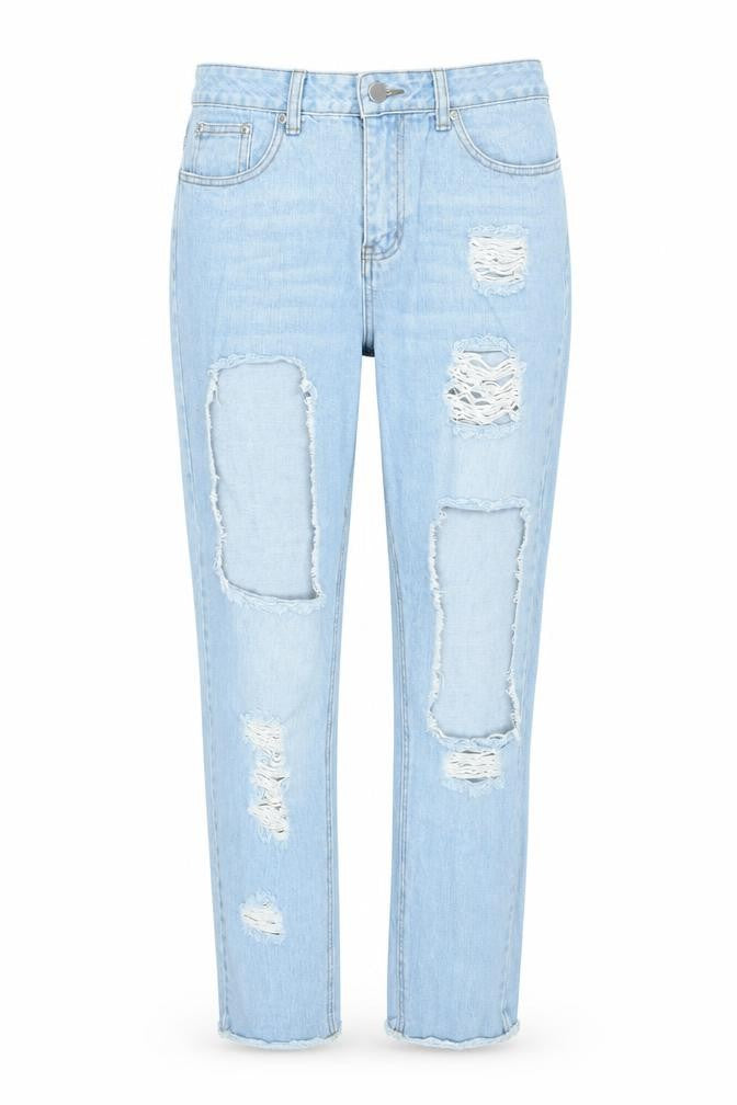 Womens UK Size 10 Missguided Regular Fit Straight Blue Jeans