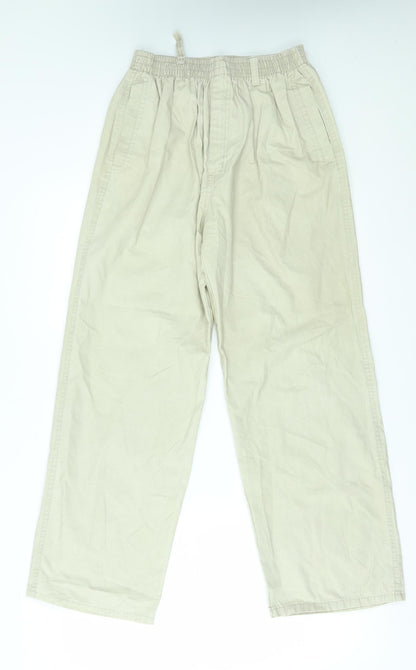Mens UK Size L Classic Regular Fit  Beige Trousers