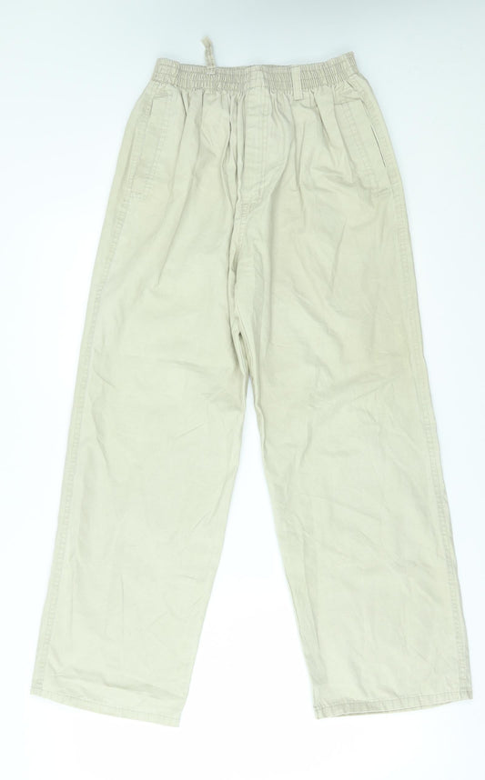 Mens UK Size L Classic Regular Fit  Beige Trousers