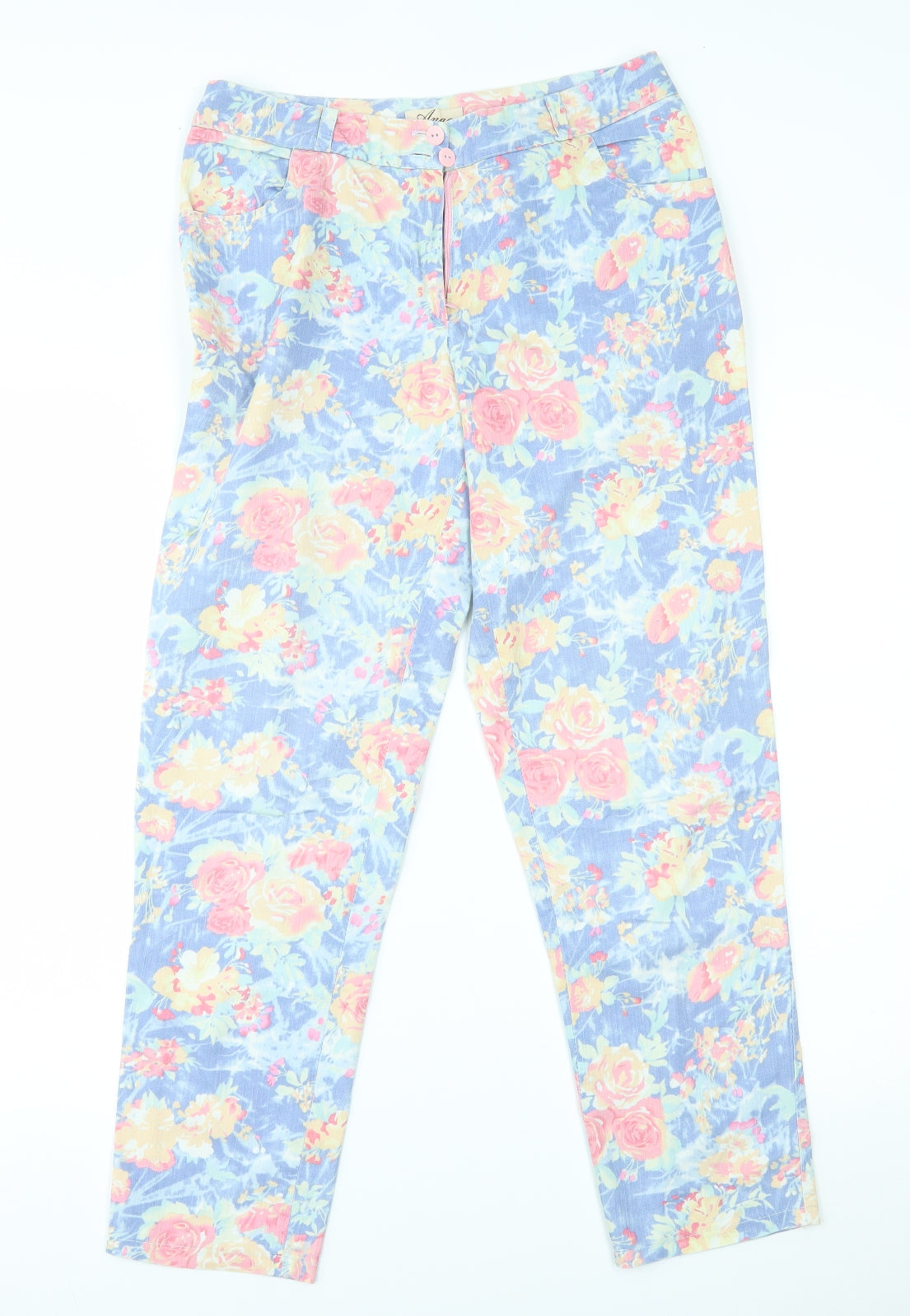 ango Womens Blue Floral  Straight Jeans Size 30 in L26 in