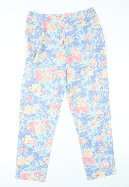 ango Womens Blue Floral  Straight Jeans Size 30 in L26 in