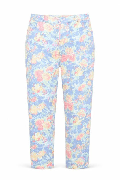 ango Womens Blue Floral  Straight Jeans Size 30 in L26 in