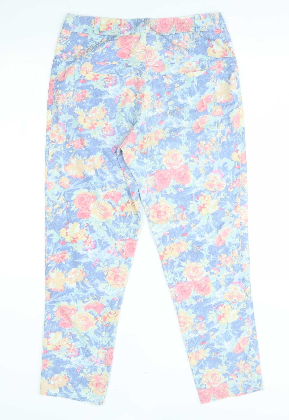 ango Womens Blue Floral  Straight Jeans Size 30 in L26 in