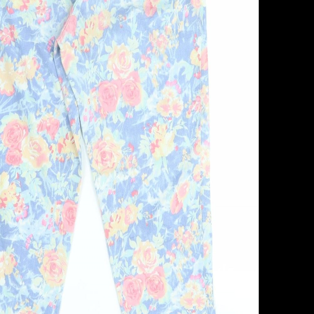 ango Womens Blue Floral  Straight Jeans Size 30 in L26 in