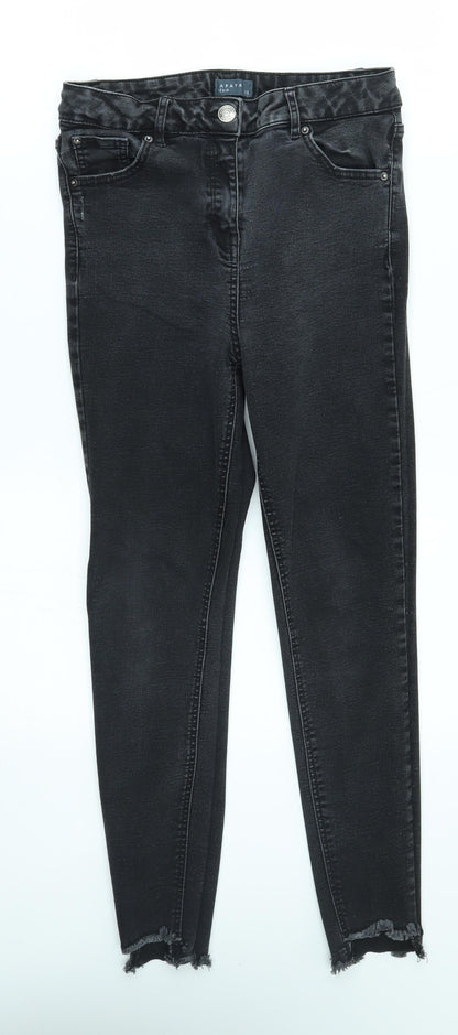 Womens UK Size 12 Papaya Regular Fit Skinny Black Jeans