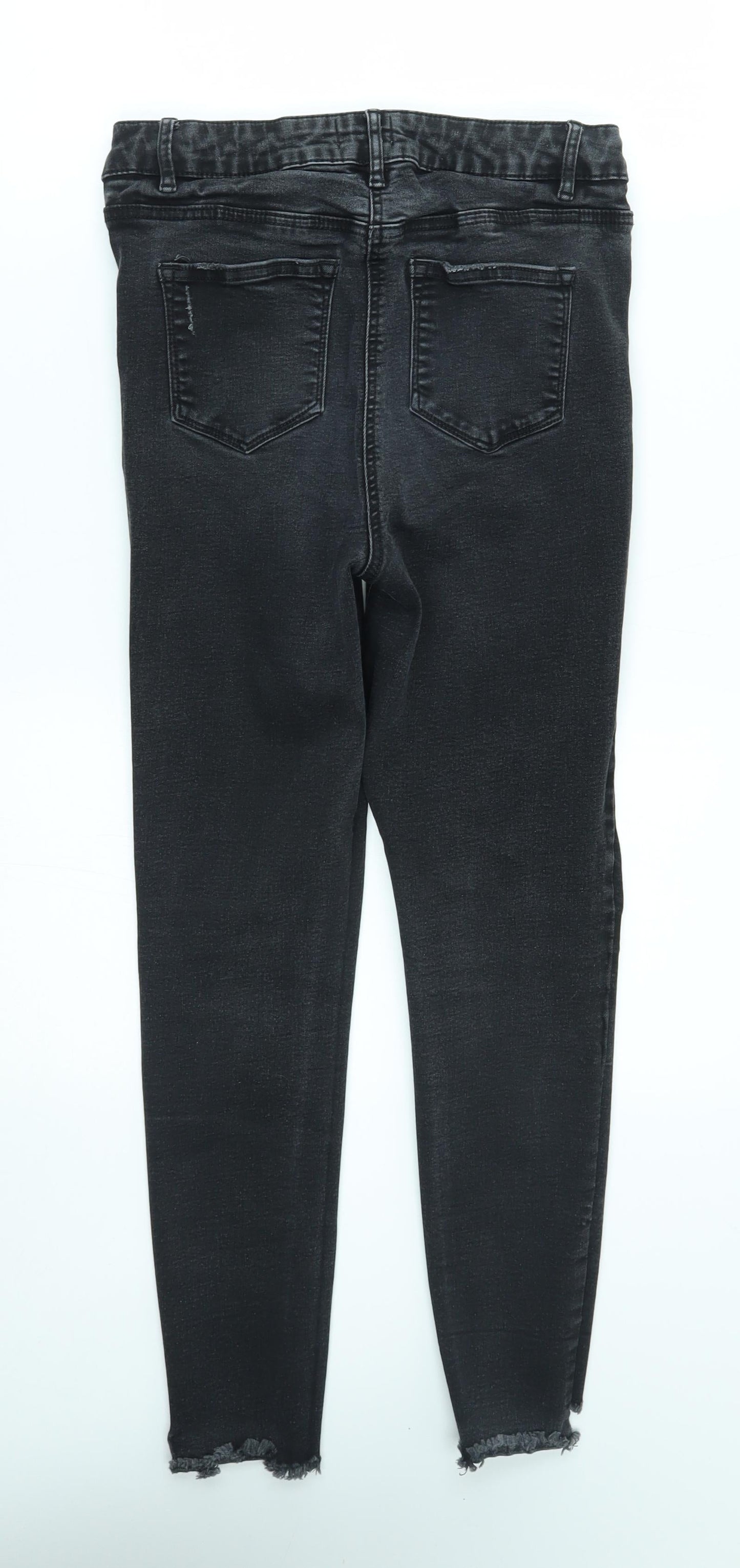 Womens UK Size 12 Papaya Regular Fit Skinny Black Jeans